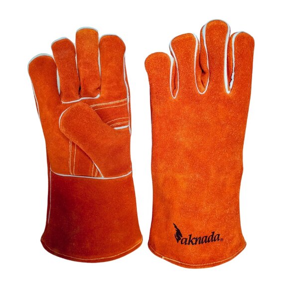 PAKNADA Leather Welding Gloves 14inch Orange Heat, Flame Resistant Safety Gloves - Picture 6 of 6
